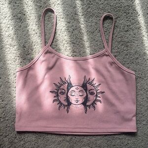 Pink sun crop top - size small